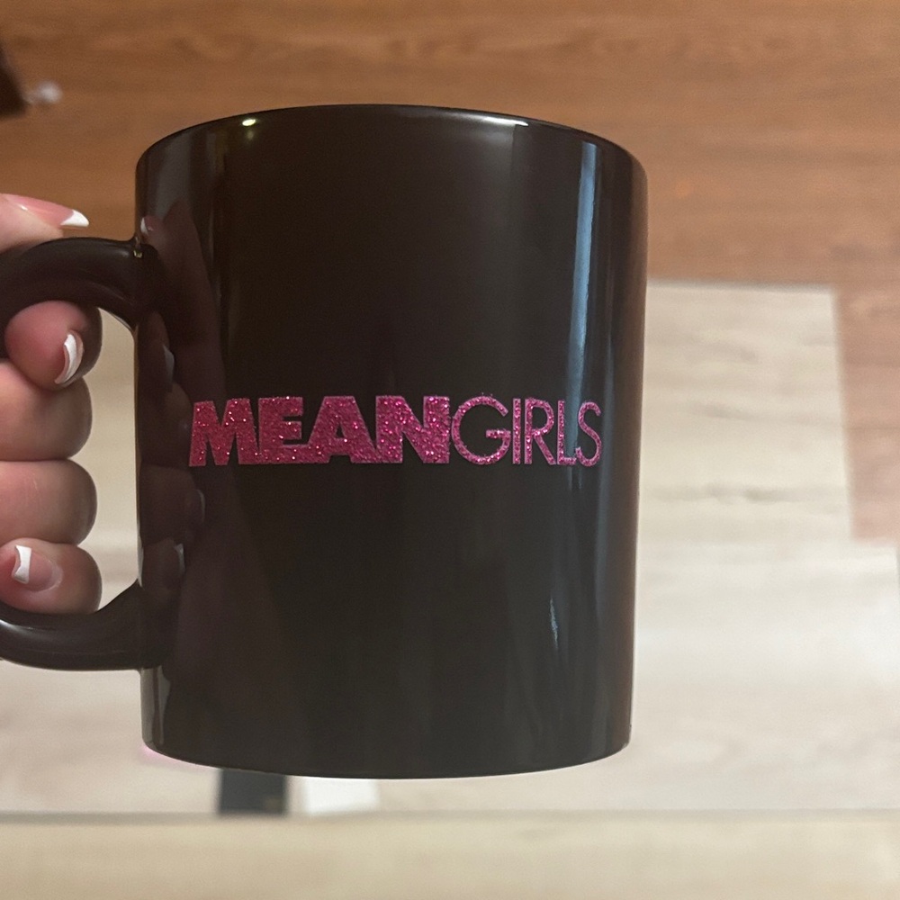 Mean Girls Black Mug with Pink Logo